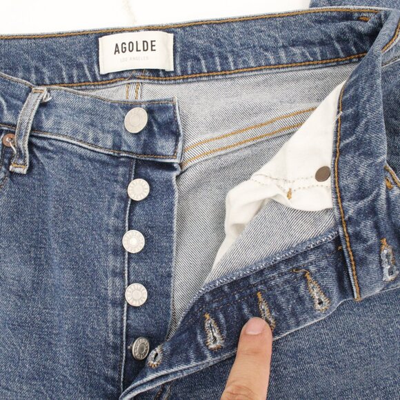 Agolde Blue Straight Leg Jeans - Picture 8 of 11